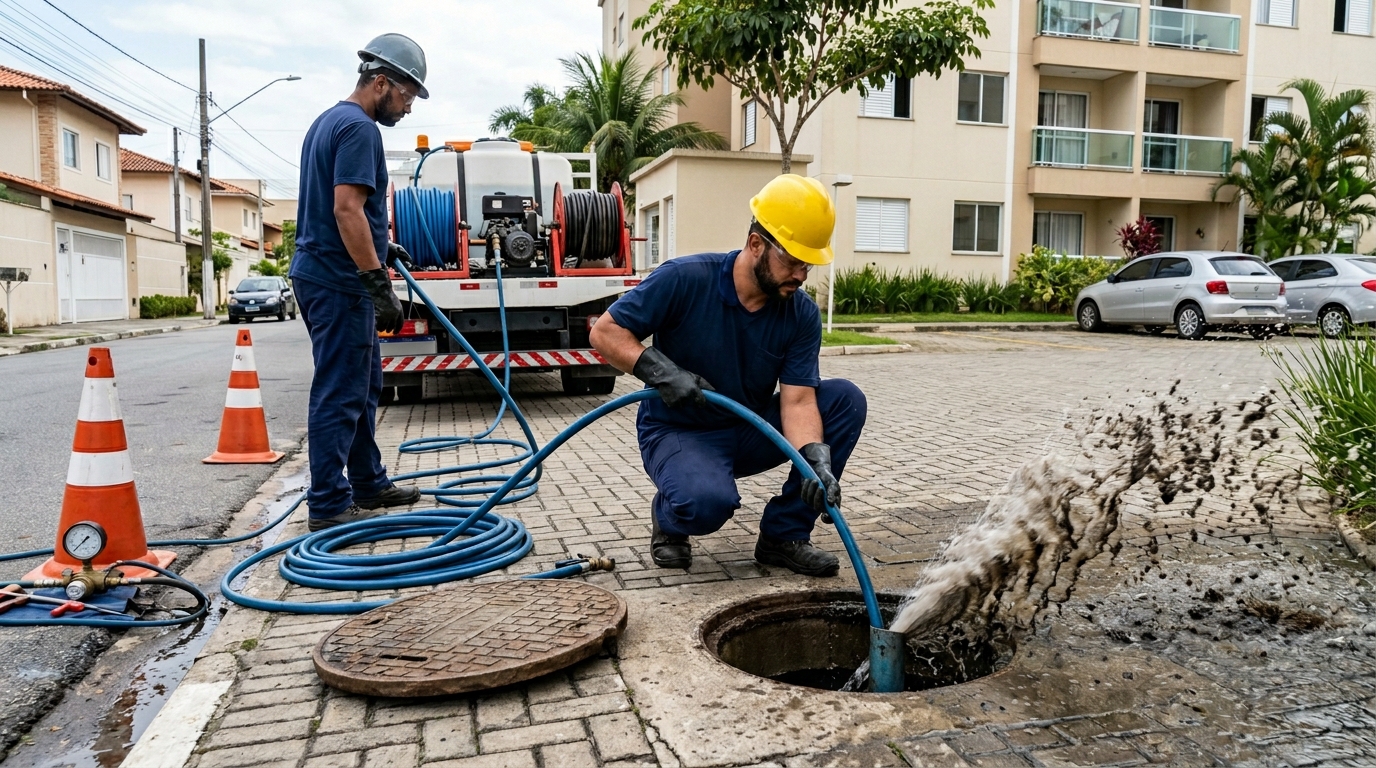 Equipe de hidrojateamento em São Bernardo do Campo-SP